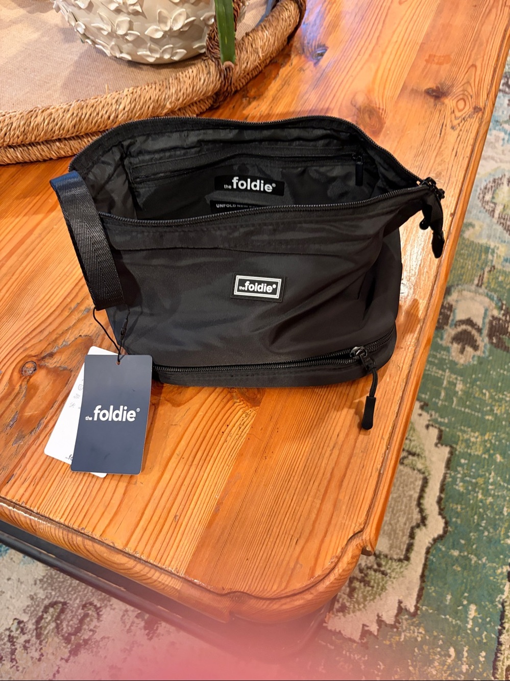 The Foldie Black toiletry Bag